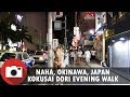 Walking at Kokusai Dori at night. Naha, Okinawa, Japan - 4K