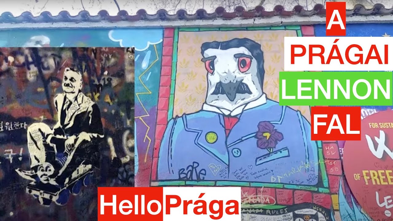 Lennon fal és Orbán Viktor graffiti, Prágában! - YouTube