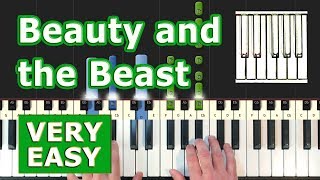 Beauty and the Beast - VERY EASY Piano Tutorial - How To Play (Synthesia) chords