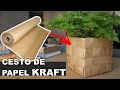 APRENDA COMO FAZER UM LINDO CESTOS ORGANIZADOR USANDO APENAS PAPEL KRAFT | FAÇA E VENDA