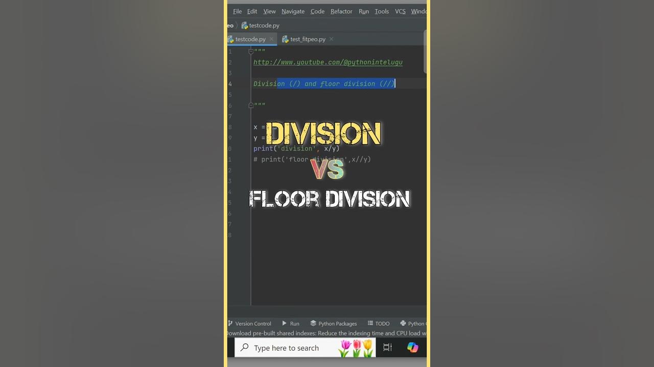 Division Vs Floor Division In Python | @pythonintelugu - YouTube