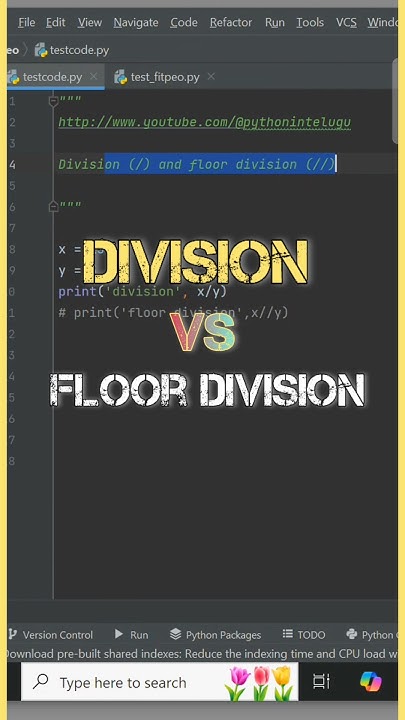 Division Vs Floor Division In Python | @pythonintelugu - YouTube