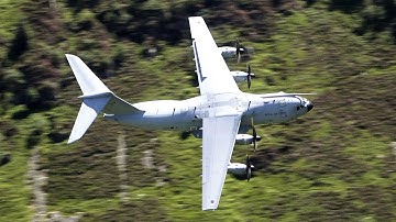 Huge A400M Glides Through Welsh Valley - Mach Loop Flyby