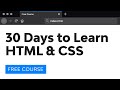 Course Introduction (30 Days to Learn HTML and CSS)