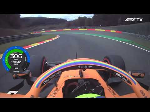 Pouhon Apex Speed Record 294 km/h Norris Q3 Onboard 2020 Belgian GP