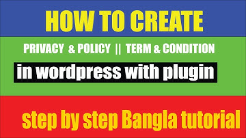 how to create privacy policy page on wordpress bangla tutorial step by step