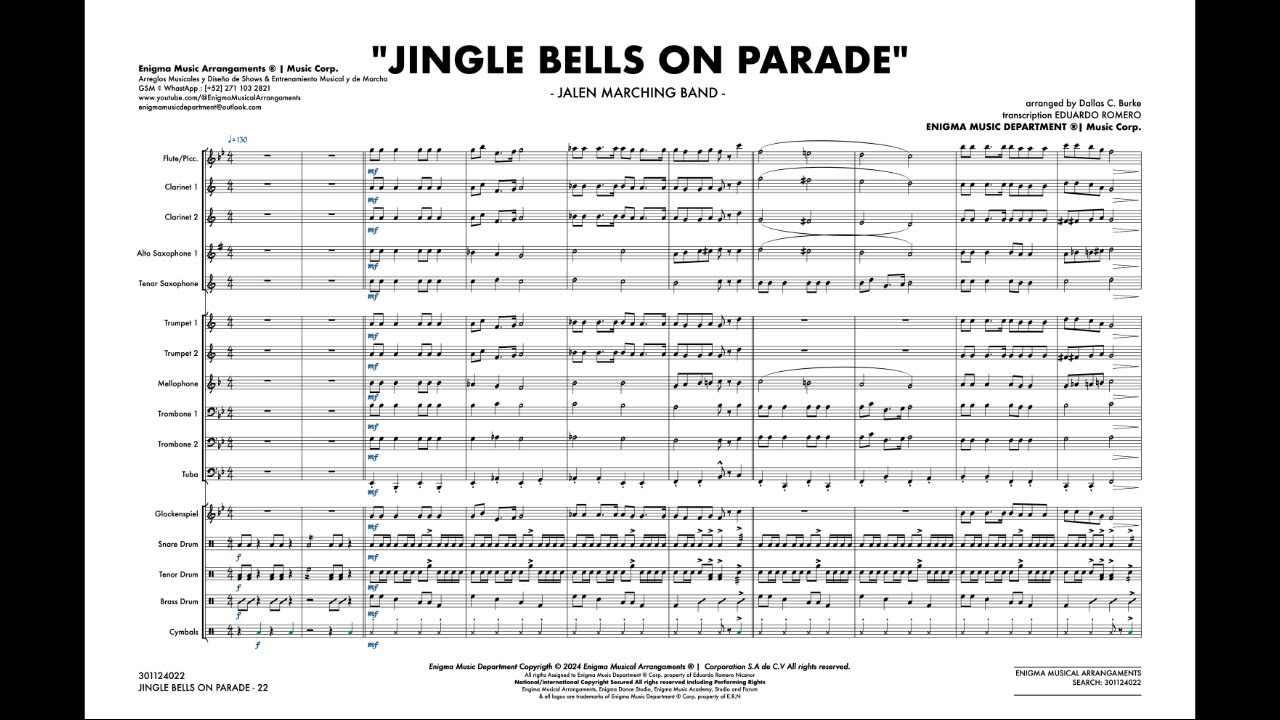 Jingle Bells on Parade | Arreglo para Marching band | free sheet music ...