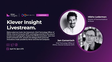 Misha Lederman hosts Jan Camenisch, CTO of Dfinity, Internet Computer