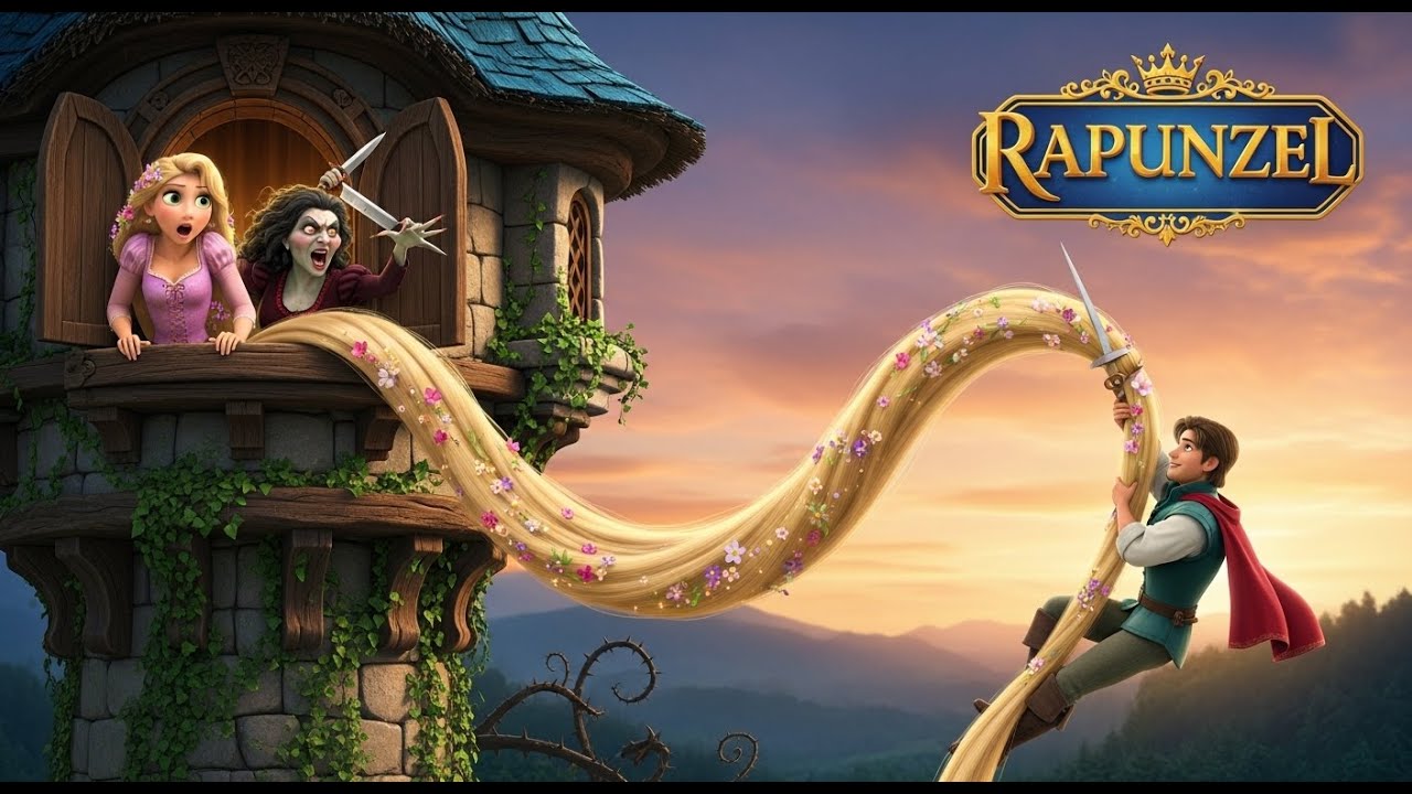 Rapunzel Historia Completa | Princesa de Cabello Largo | Hermanos Grimm Cuento Animado