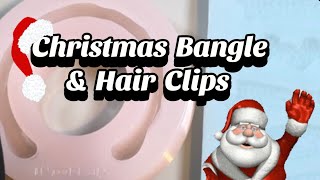 #197 Festive Christmas Bangle & Hair Clips @intoresin