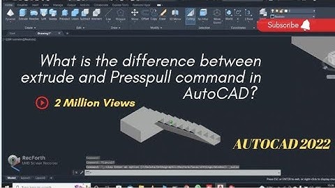 What is the difference between extrude and Presspull command in AutoCAD?