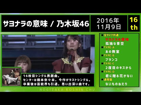 乃木坂46】16th single 「サヨナラの意味」全曲紹介 『橋本奈々未卒業