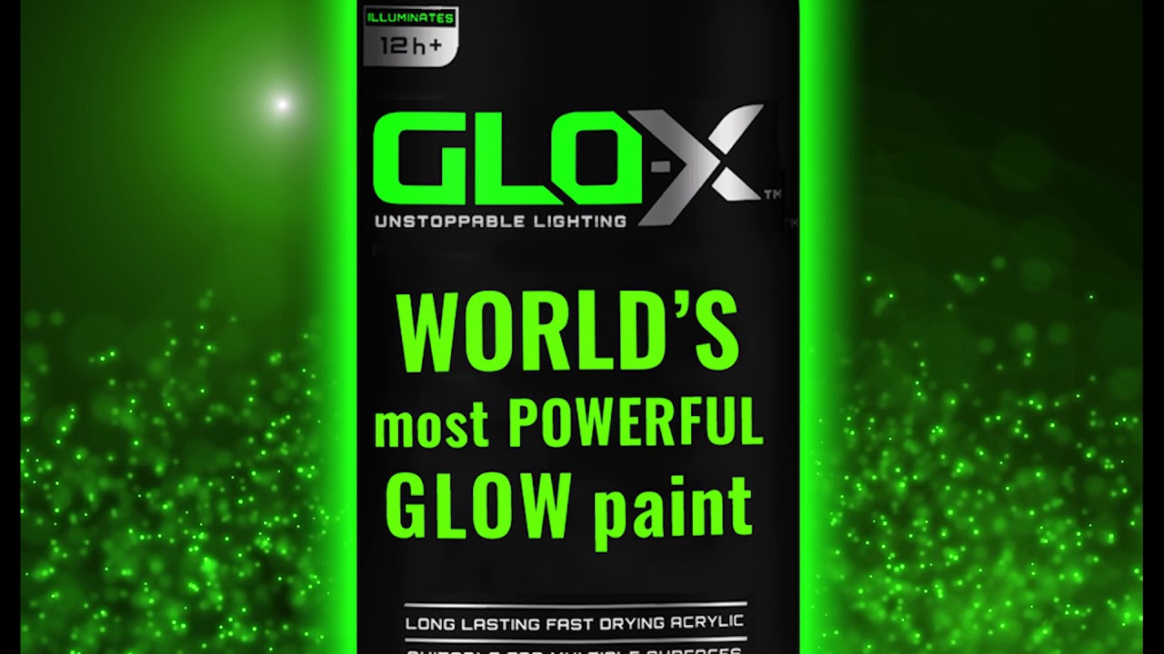 GLO-X Glow In The Dark Spray Paint (10.6 oz Can) Clear Spray Paint That  Glows Green In The Dark - Powered Light & Sun Activated Glow - In The Dark