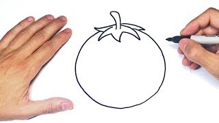 Cómo dibujar un Tomate Paso a Paso | Dibujo de Tomate - YouTube