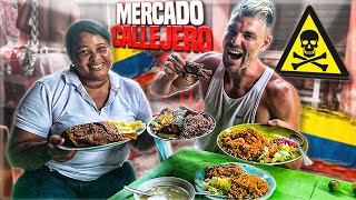 Comiendo en el FAMOSO MERCADO CALLEJERO BAZURTO en CARTAGENA  *LA REALIDAD de COLOMBIA* ⚠