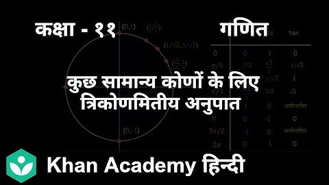 Trigonometric ratios for some common angles[Hindi] |Trigonometric functions|11|Maths|Khan Academy