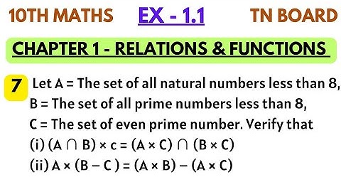 10th Maths | Exercise 1.1 7th sum | Chapter 1 Relations and Functions | Set Problems | By SK