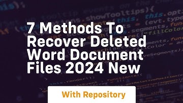 7 methods to recover deleted word document files 2024 new