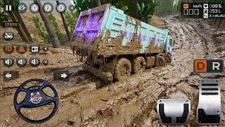 HEAVY 12 WHEELS BHARAT BENZ TRUCK IN EXTREMELY OFF-ROAD | BUS SIMULATOR INDONESIA screenshot 3