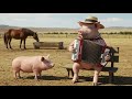 Vídeo com animais tocando na fazenda