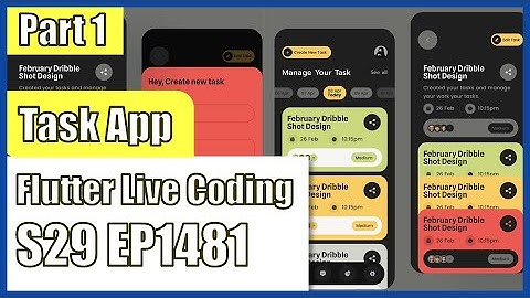 [Flutter] Flutter Live Coding EP1481 (Task Management App Part 1)