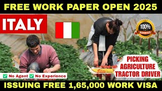 Italy Open 1,65,000 FREE Work Papers | Job in Italy | Info By Baljit