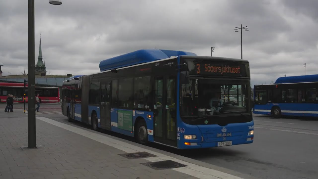 Sweden, Stockholm, bus 3 ride from Slussen to Södersjukhuset