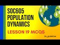 Soc605 Population Dynamics lesson 19 Mcqs | Final term. #soc605mcqs #vuguideline