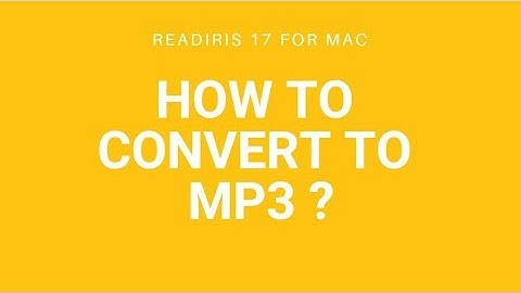 Readiris 17 Mac: How to convert to Mp3?