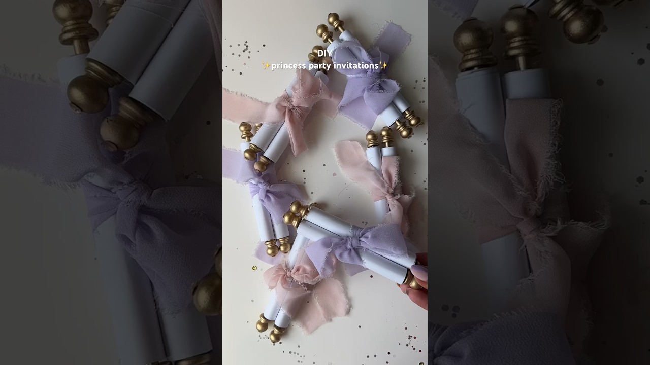 DIY princess party invitations✨Follow along for princess party inspo! 