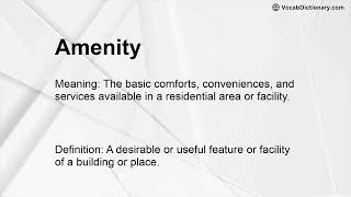 Amenity Meaning