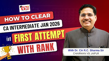How To Clear CA INTERMEDIATE JAN 2026 In First Attempt With Rank  By Dr.  CA R C SHARMA SIR