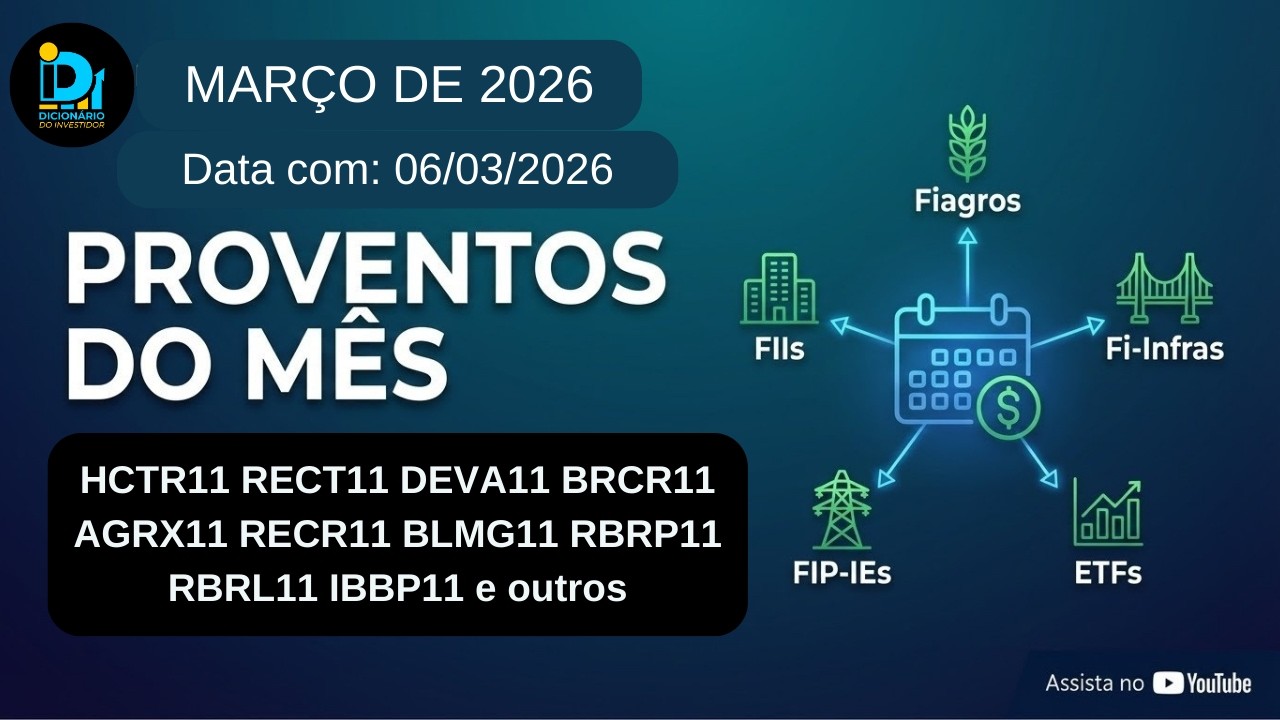Proventos de Março: HCTR11 RECT11 DEVA11 BRCR11 AGRX11 RECR11 BLMG11 RBRP11 RBRL11 IBBP11 e outros