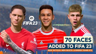 70 FACES ADDED TO FIFA 23! [350 NEW BOOTS, TATTOOS, LICENSED EVERY TEAM!] WZRD PCK V1