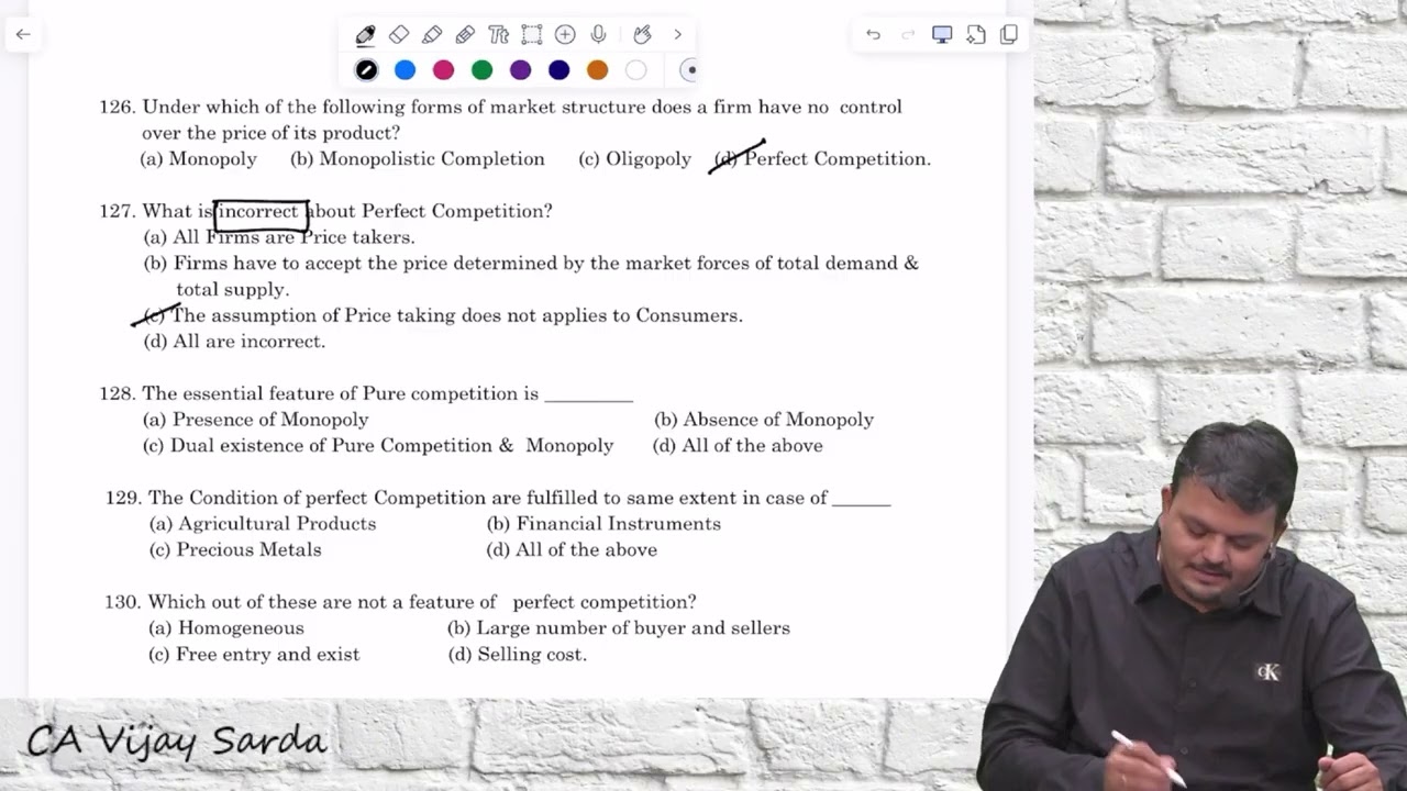 Economics Marathon | CH 4 MCQ Types of Market (101-200) | CA Foundation | Jan 26 | CA Vijay Sarda