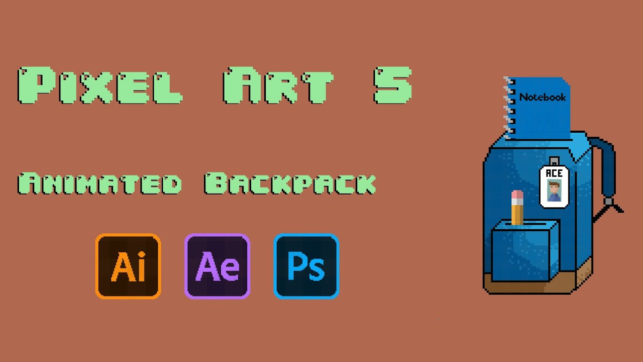 Pixel Art 5 - Backpack Animation  Illustrator + After Effects Tutorial 