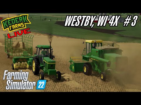 🔴 Sklizeň a lisování ŽIVĚ na Westby WI 4X! - Farming Simulator 22