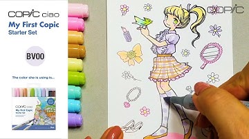 My First Copic Starter Set: Fashionable Girl Coloring Demo