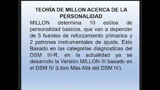 CUESTIONARIO DE PERSONALIDAD DE MILLON MCMI II (Clase 17 de Psicotécnico) CUESTIONARIO DE PERSONALIDAD DE MILLON MCMI II (Clase 17 de Psicotécnico)