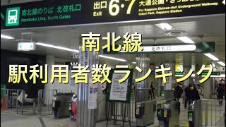 【利用者数】札幌市営地下鉄　南北線　駅利用者数ランキング！