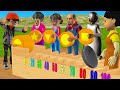 Scary Teacher 3D vs Squid Game Rolling Wood Wheels Honeycomb Candy Shape Level Max 5 Times Challenge