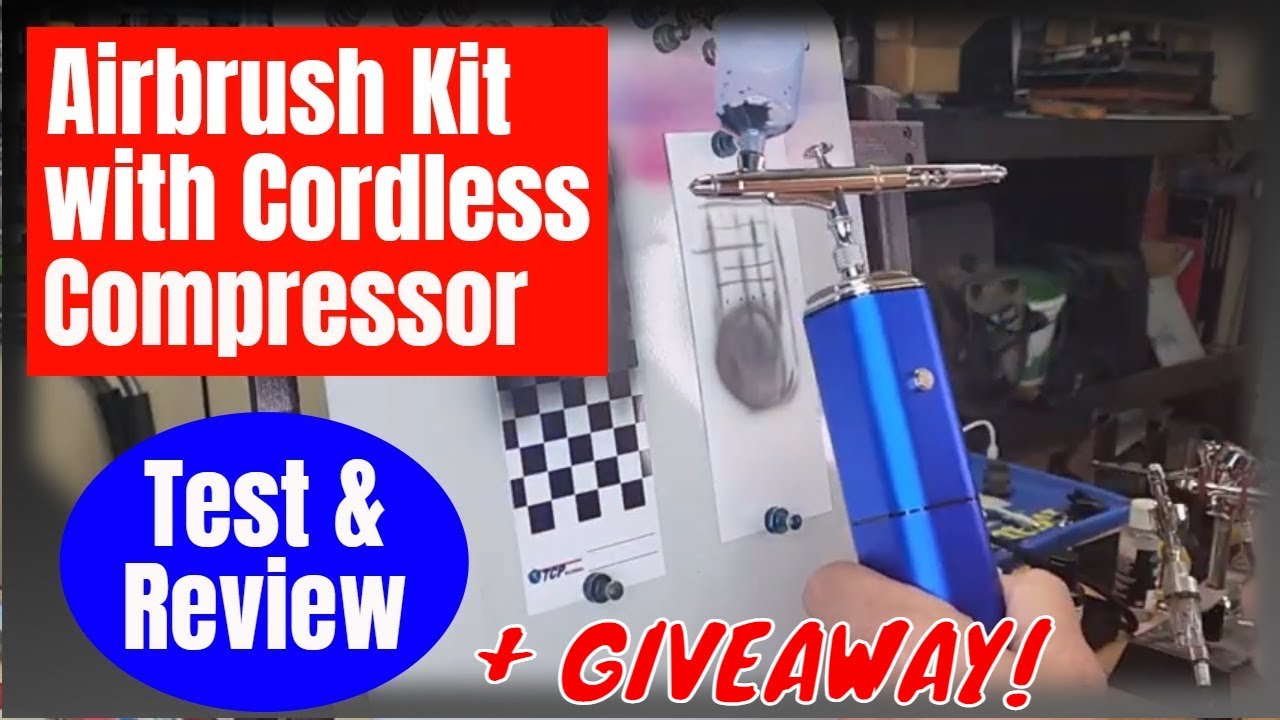 Airbrush Kit with Cordless Compressor - Test and Review 
