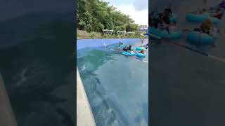 KESERUAN KOLAM OMBAK SESI 3 #nusantaraedupark #waterparkmadiun #wisatamadiun #shorts