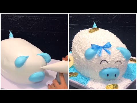 Cách làm bánh kem BÉ HEO dễ thương - how make a pig cake | Foci