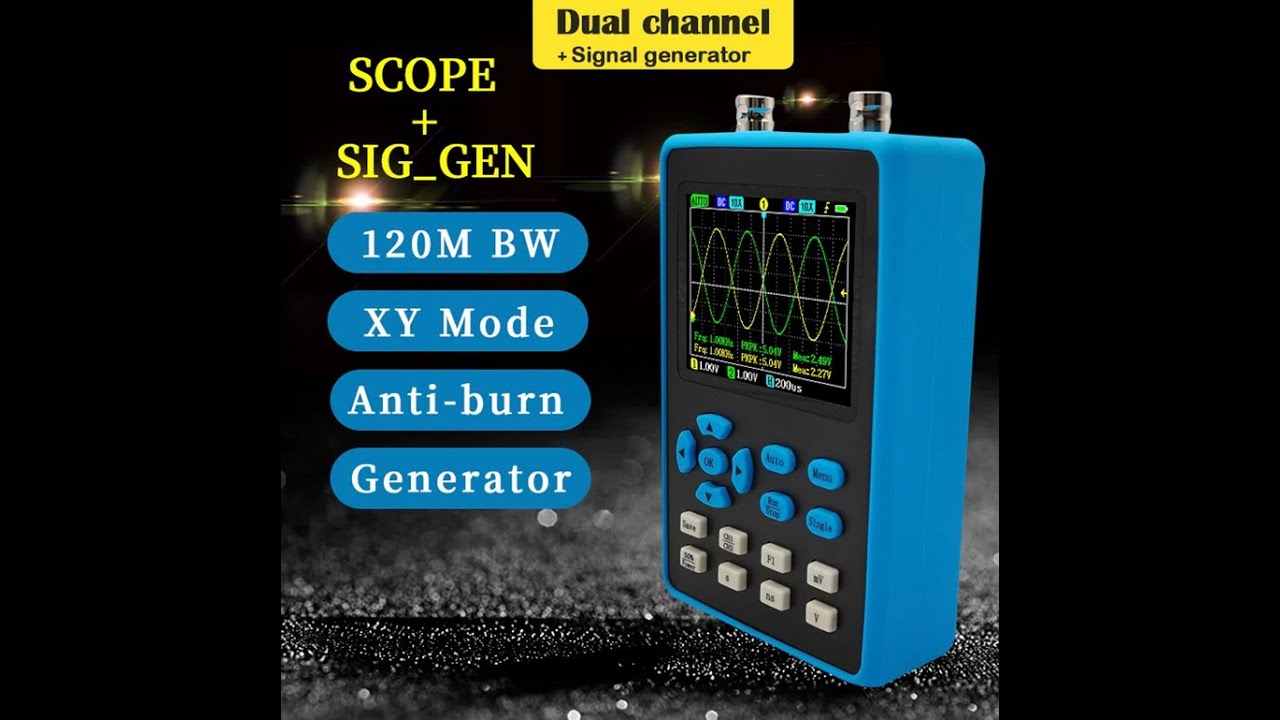 Портативный двухканальный осциллограф ZEEWELL DSO2512G (120 МГц) с