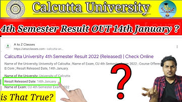 Is 4th semester result out on 14th January? |Cu Results 2022 | UPDATE | Cu 4th sem result 2022 |
