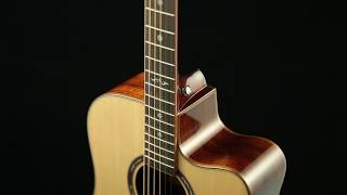 HRICANE GUW-1 41 Inch Walnut Plywood Solid Spruce Top Acoustic Guitar