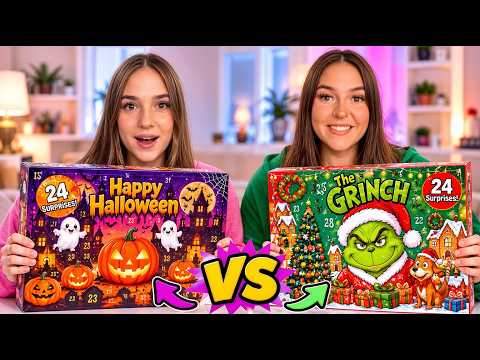 GRINCH vs HALLOWEEN DUMPLINGS 🎁 Who Has the Best ADVENT CALENDAR!