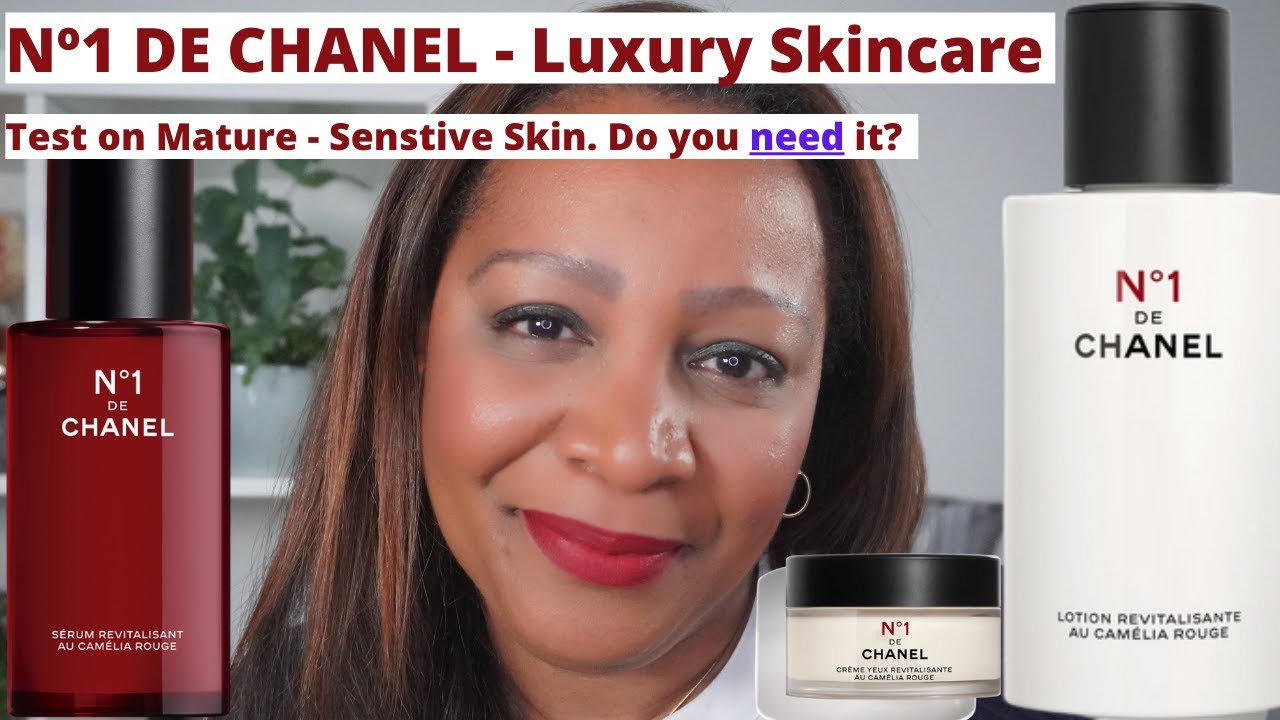 Chanel No 1 DE CHANEL Skincare - Red Camellia Revitalizing Eye Cream, Lotion  & Serum. On Mature Skin - YouTube