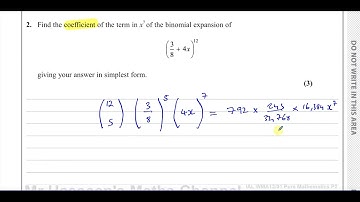 WMA12/01, (Edexcel), IAL, P2, January 2024, Q2, The Binomial Expansion